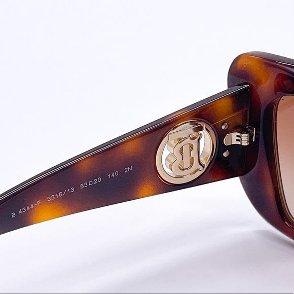 NEW BURBERRY DAISY BE4344 WOMEN HAVANA BROWN CAT EYE SUNGLASSES BE4344F 331613 - Picture 12 of 14